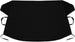 Black car windshield snow cover with handles on a black background