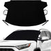 Black car windshield snow cover on a white SUV