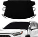 Black car windshield snow cover on a white SUV