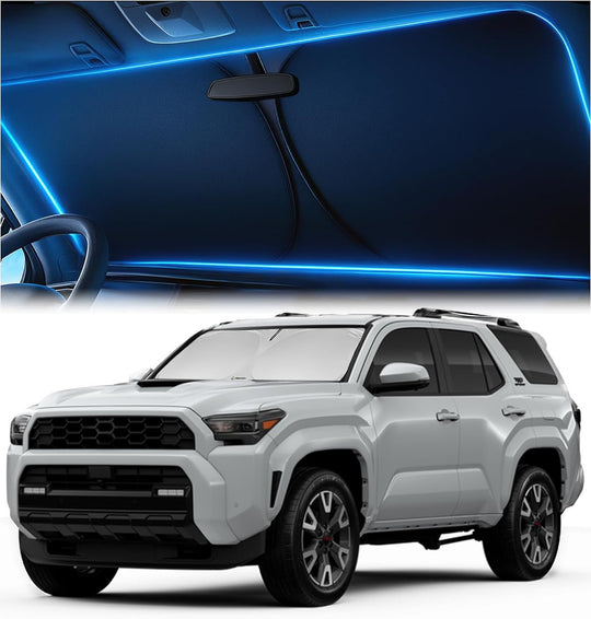 Toyota 4Runner windshield sunshade providing complete sun and heat protection