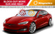 Red car with a sunshade featuring Magnelex branding and text about blocking sun and heat.