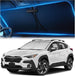 Windshield sunshade for compact SUV providing UV protection and heat insulation with a precise custom fit