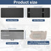 Product size infographic showing dimensions of a car sun visor and sunshade lens, including front and back views, with measurements in centimeters and inches.