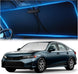 Honda Accord windshield sunshade installed, custom fit design providing heat and UV protection for SUV interior