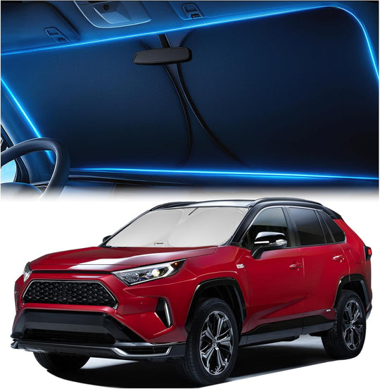 Toyota RAV4 windshield sunshade with custom fit for summer heat protection