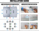 Installation guide for buckles of tesla roof shade with labeled parts and step-by-step instructions.