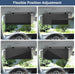 Infographic showing a car sun visor with flexible position adjustment, demonstrating multiple angles and coverage options while driving.