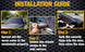 Installation guide for a car snow cover with step-by-step instructions and images.