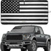 Patriotic black & white American flag sunshade displayed on a Ford F-150 windshield.