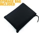 Black storage bag with text 'Storage Bag Included' in yellow on a white background