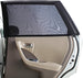 Car door with a sunshade covering the window
