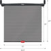Product size diagram of a roller car side window sunshade, displaying width and height measurements.
