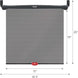 Product size diagram of a roller car side window sunshade, displaying width and height measurements.
