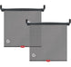 Pair of roller car side window sunshades with retractable mesh screens.