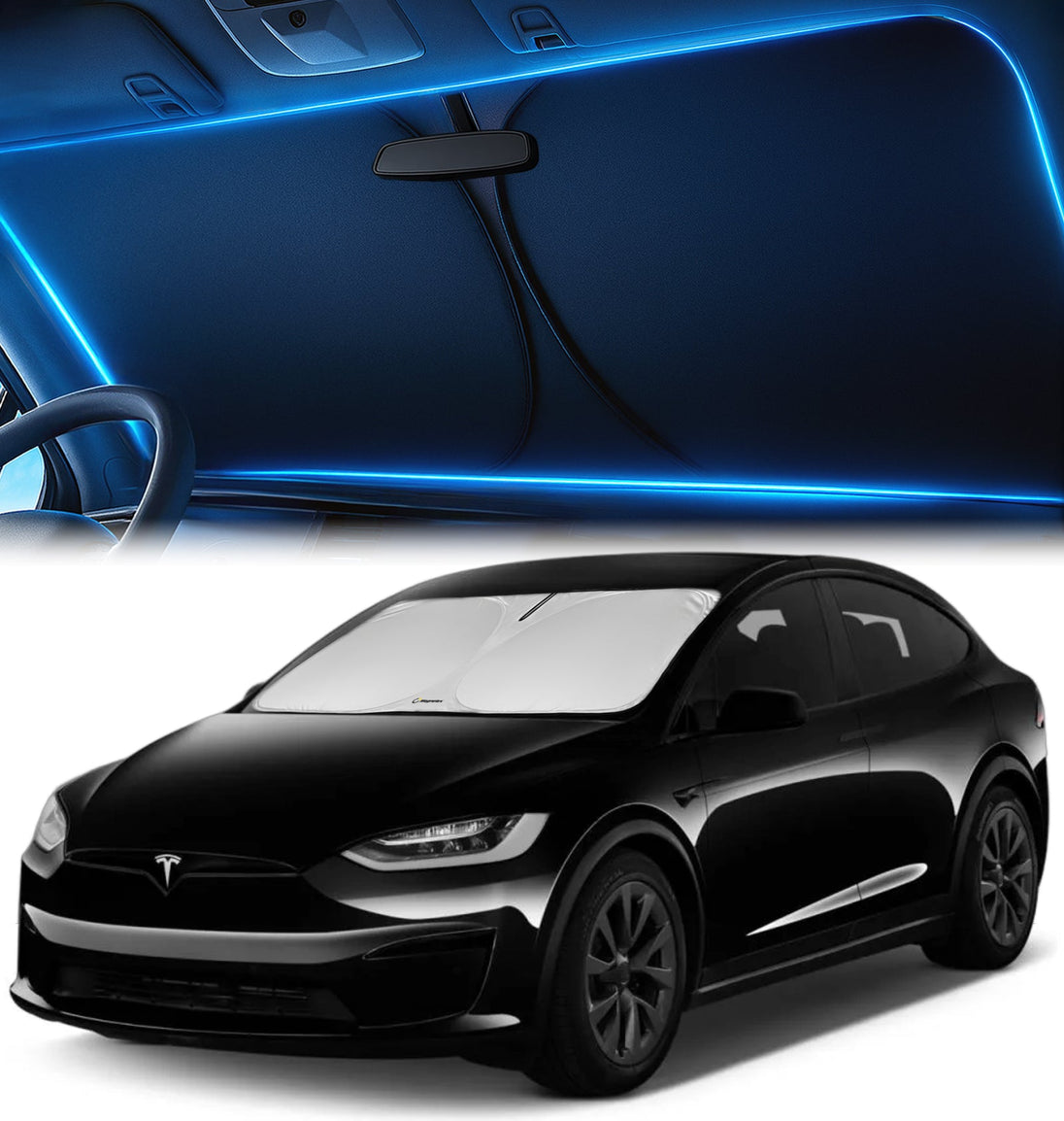 Custom-Fit Windshield Sunshade for Tesla Model X 2016-2026