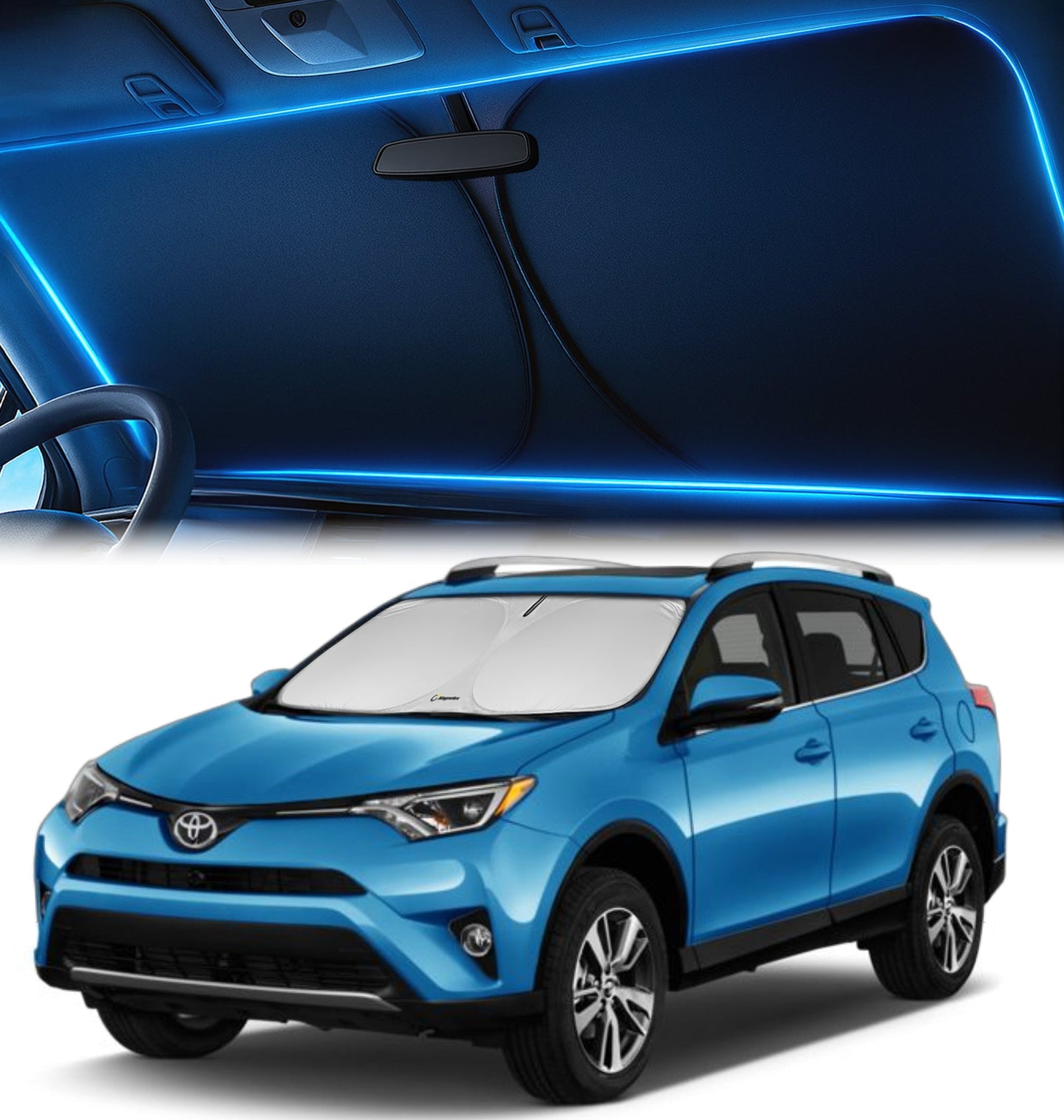 Custom-Fit Windshield Sunshade for Toyota RAV4 2013-2018