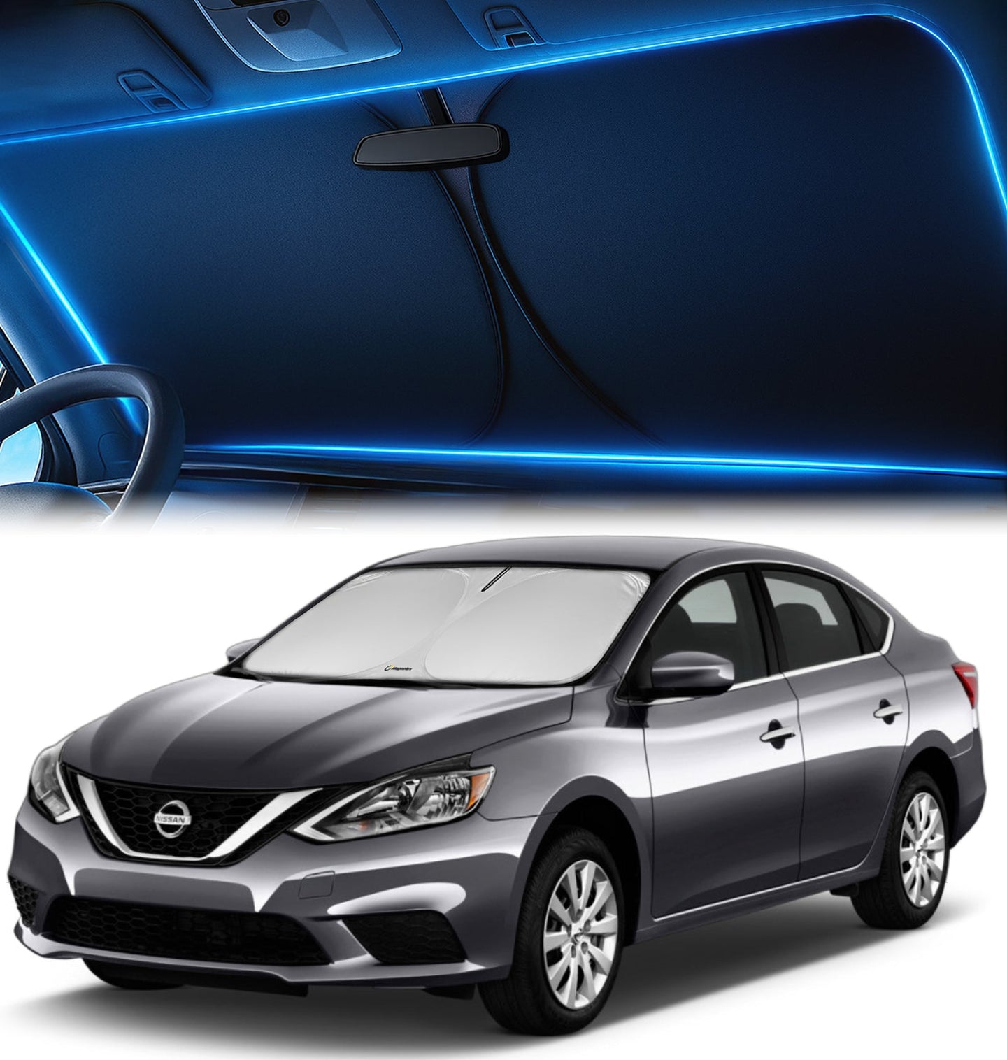 Custom-Fit Windshield Sunshade for Nissan Sentra 2014-2019