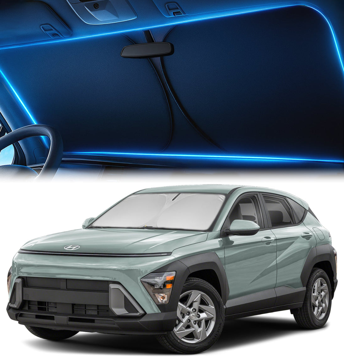 Custom-Fit Windshield Sunshade for Hyundai Kona 2018-2023