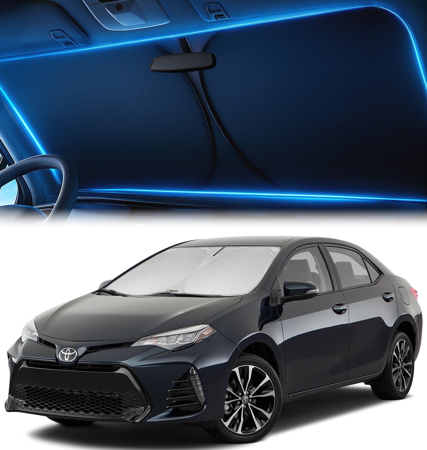 Custom-Fit Windshield Sunshade for Toyota Corolla 2014-2019