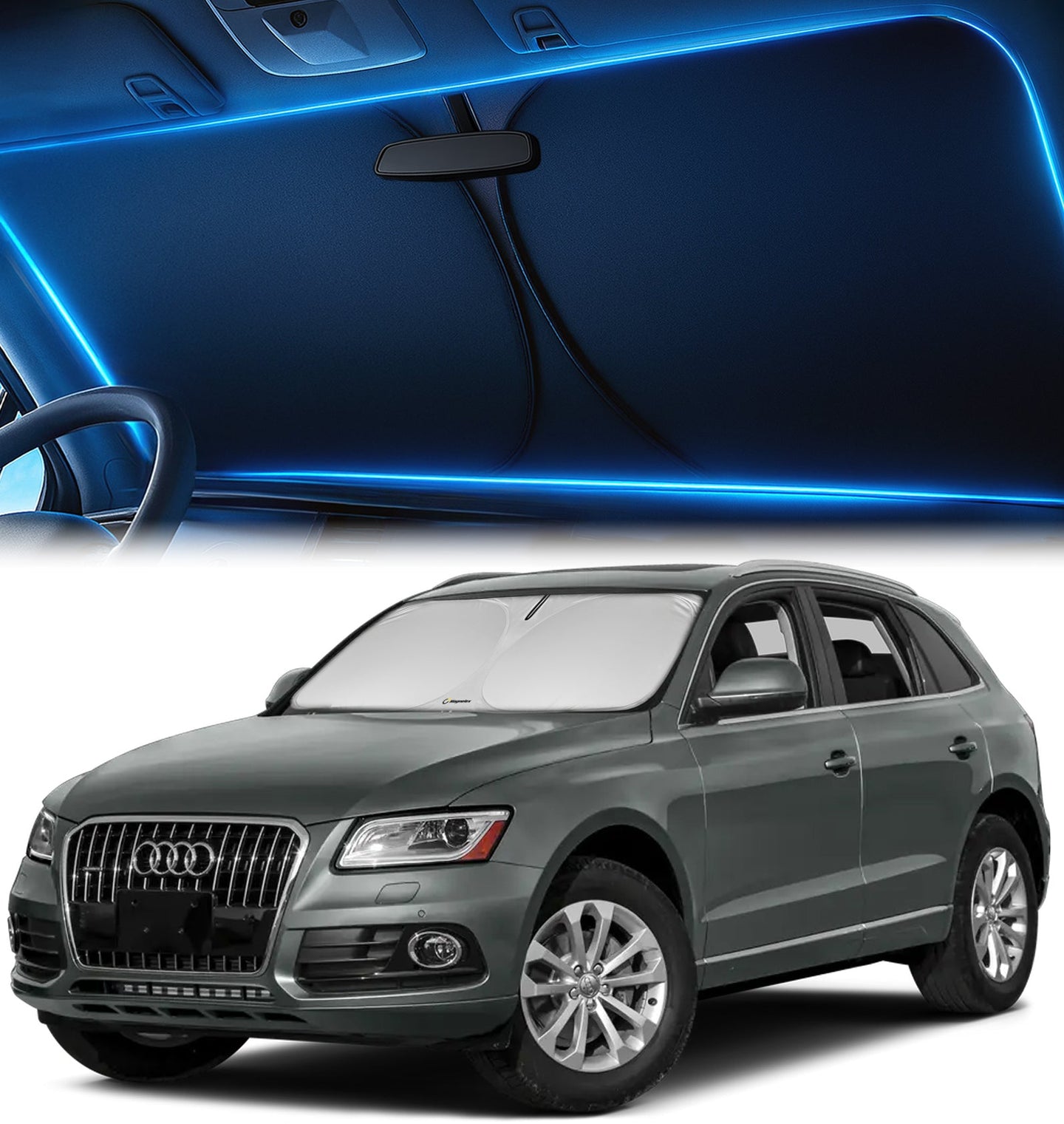 Custom-Fit Windshield Sunshade for Audi Q5, SQ5 2009-2017