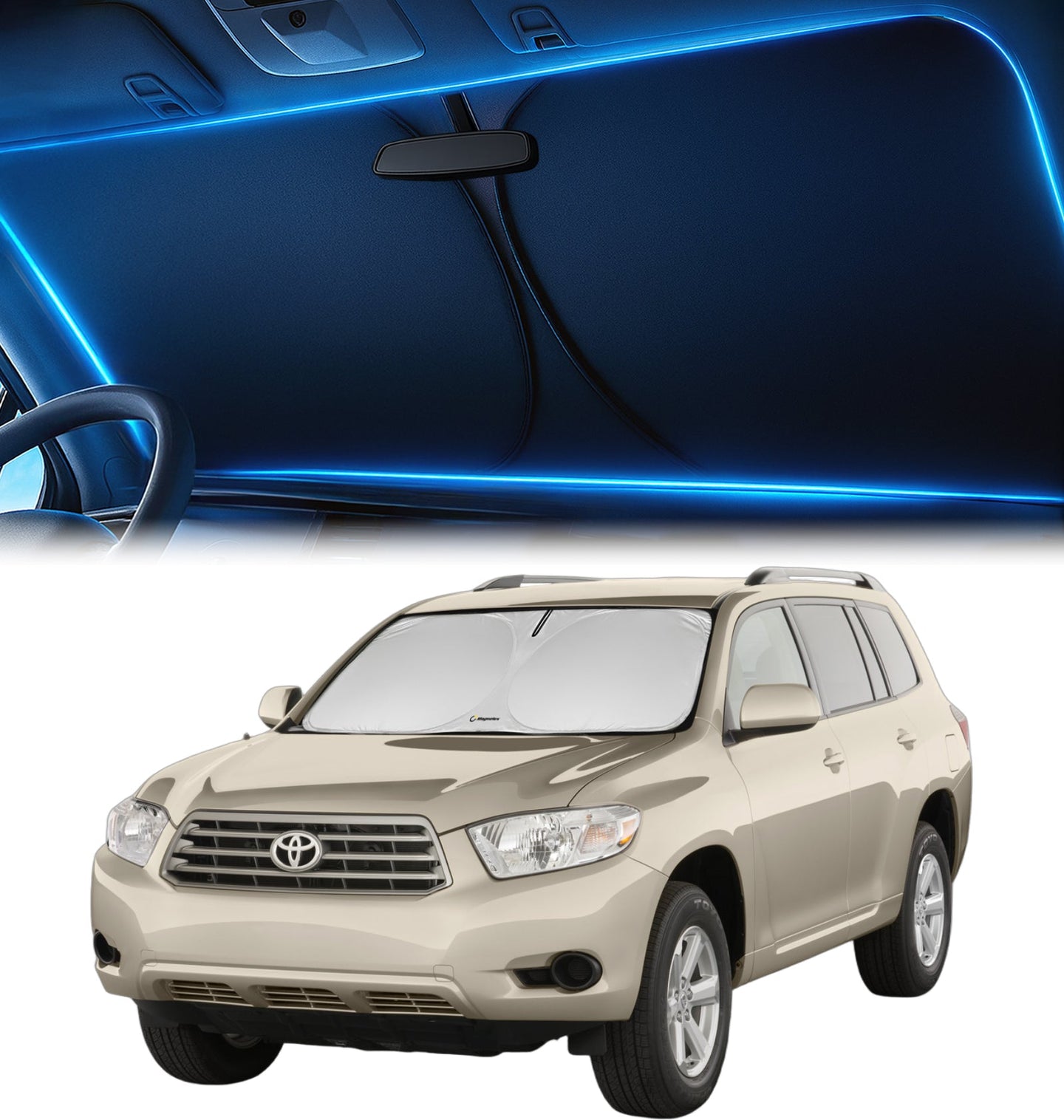 Custom-Fit Windshield Sunshade for Toyota Highlander 2008-2013