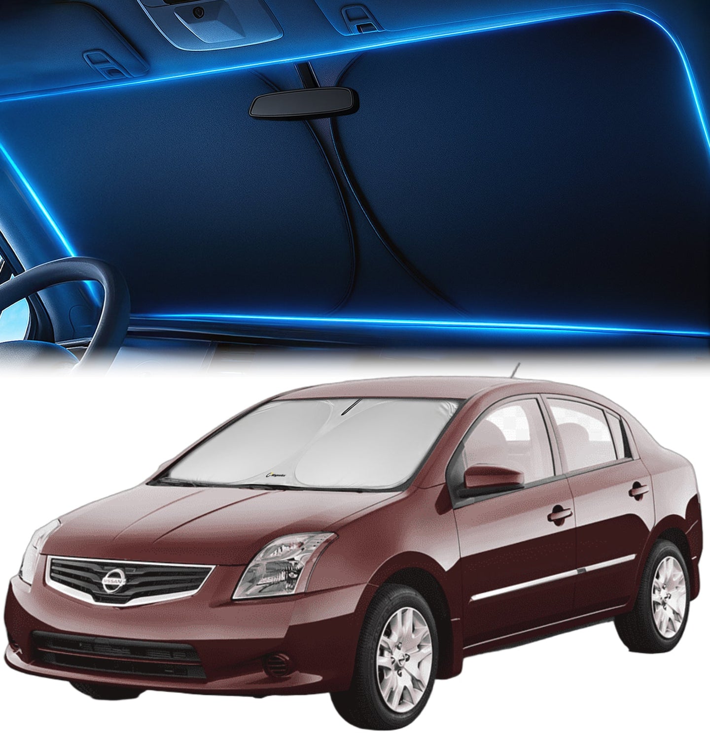 Custom-Fit Windshield Sunshade for Nissan Sentra 2007-2012