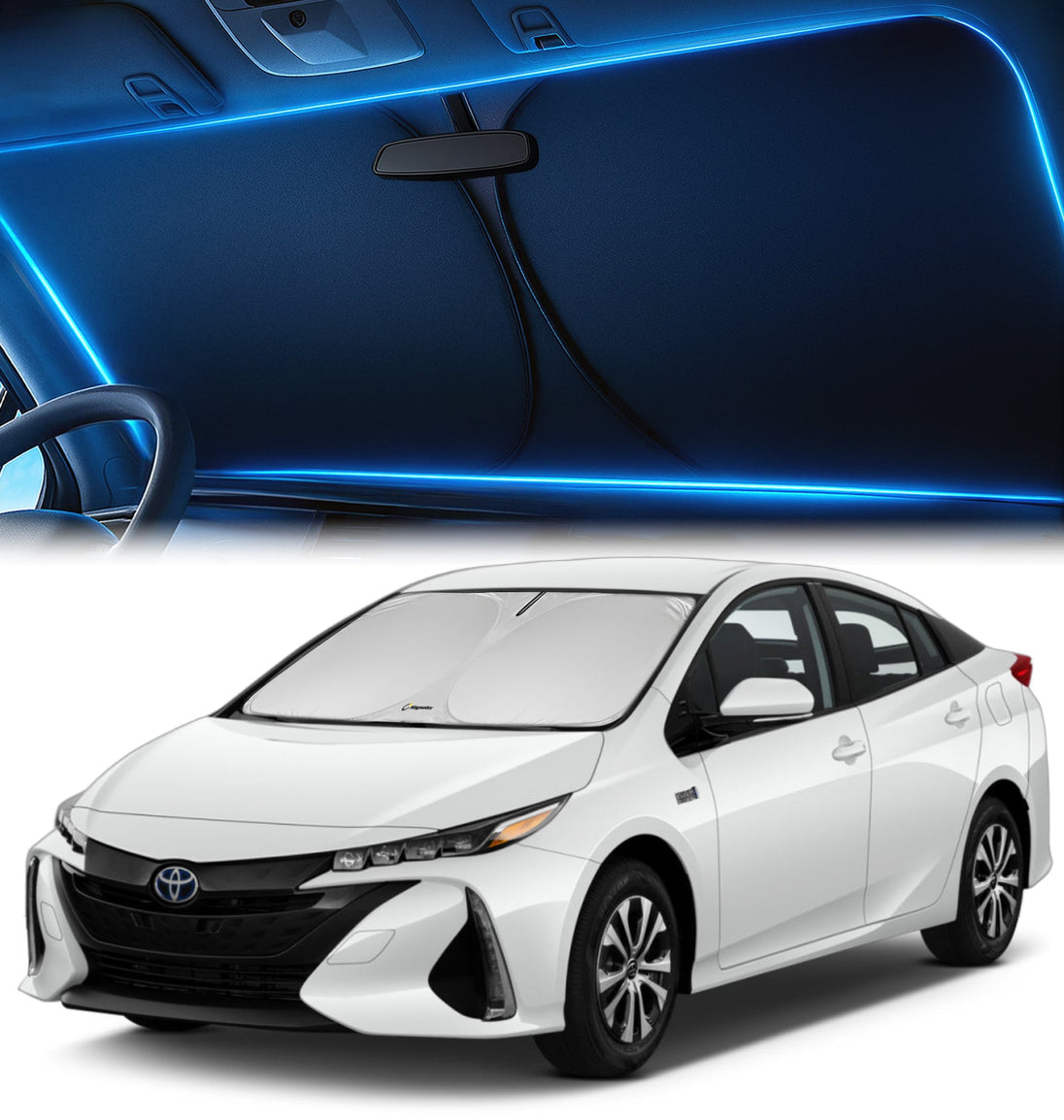 Custom-Fit Windshield Sunshade for Toyota Prius 2016-2022