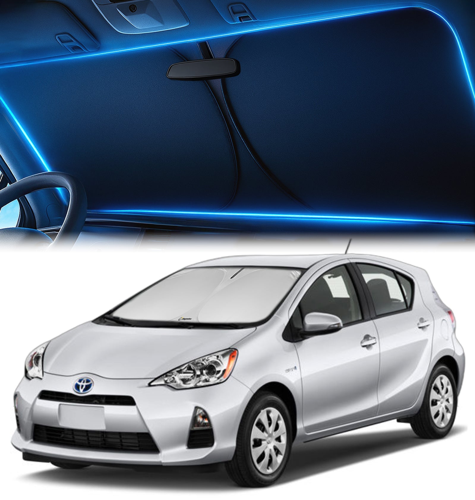 Windshield Sunshade for Toyota Prius Hatchback 2010-2015 - Custom Fit
