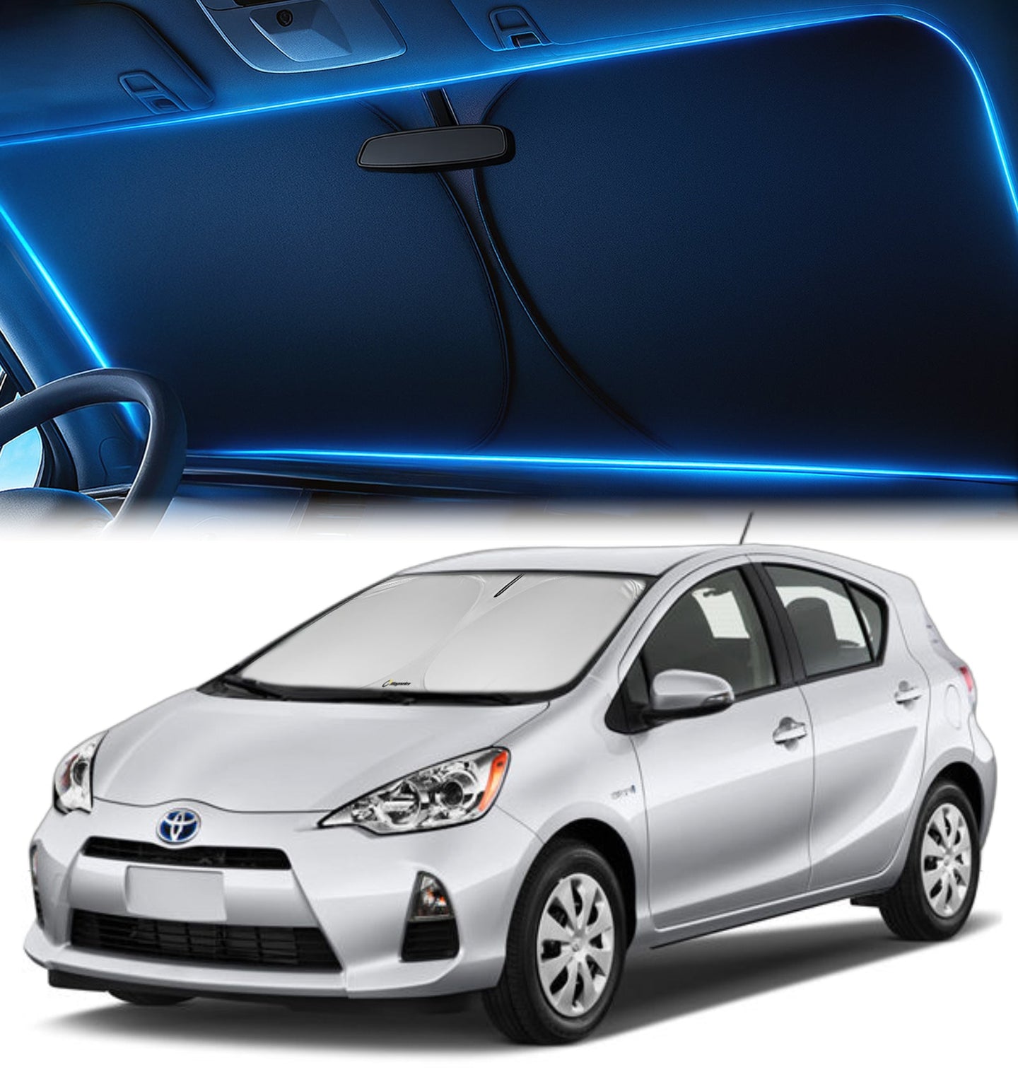 Custom-Fit Windshield Sunshade for Toyota Prius Hatchback 2010-2015