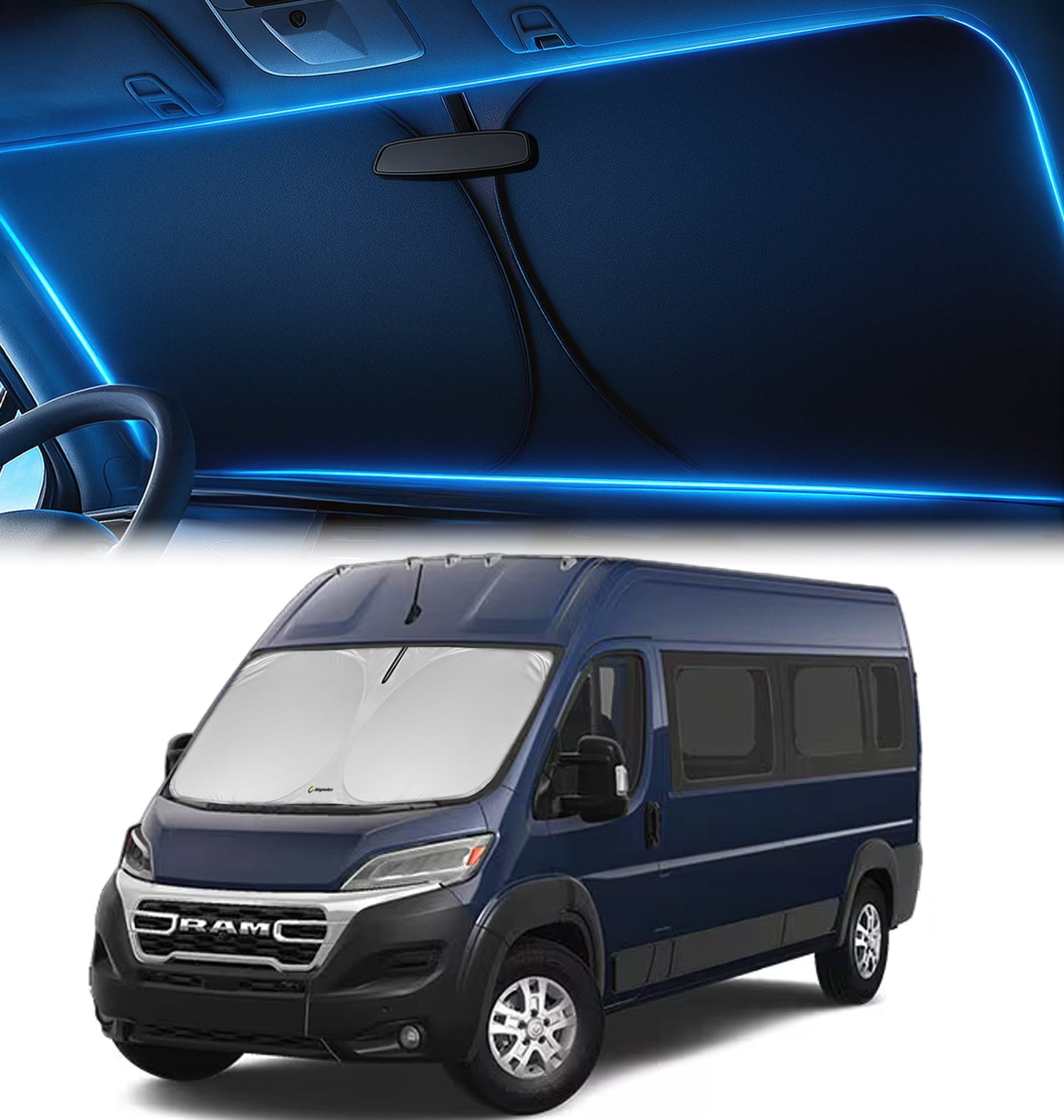 Custom-Fit Windshield Sunshade for Dodge Ram ProMaster 2014-2026