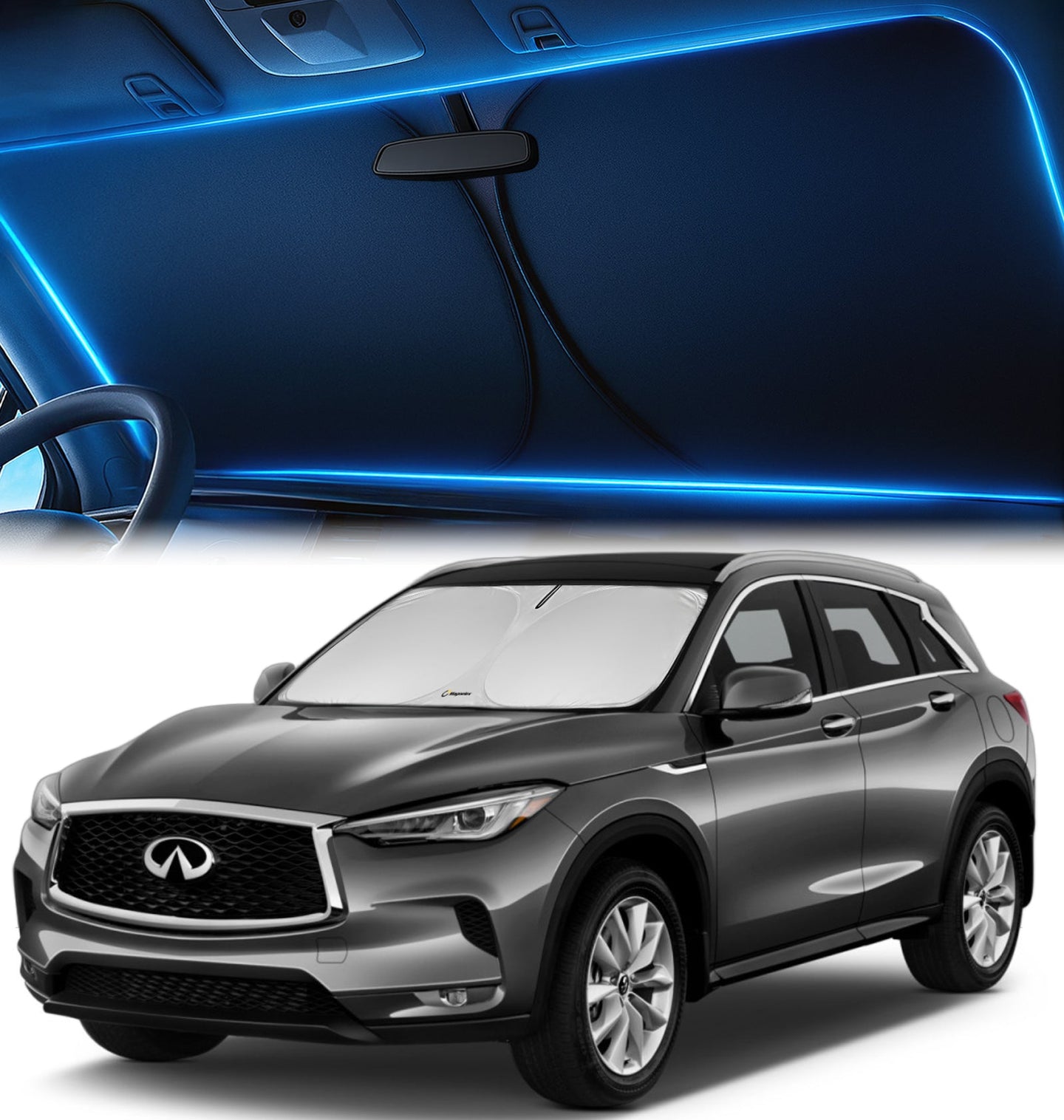 Custom-Fit Windshield Sunshade for Infiniti QX50, QX55 2019-2021
