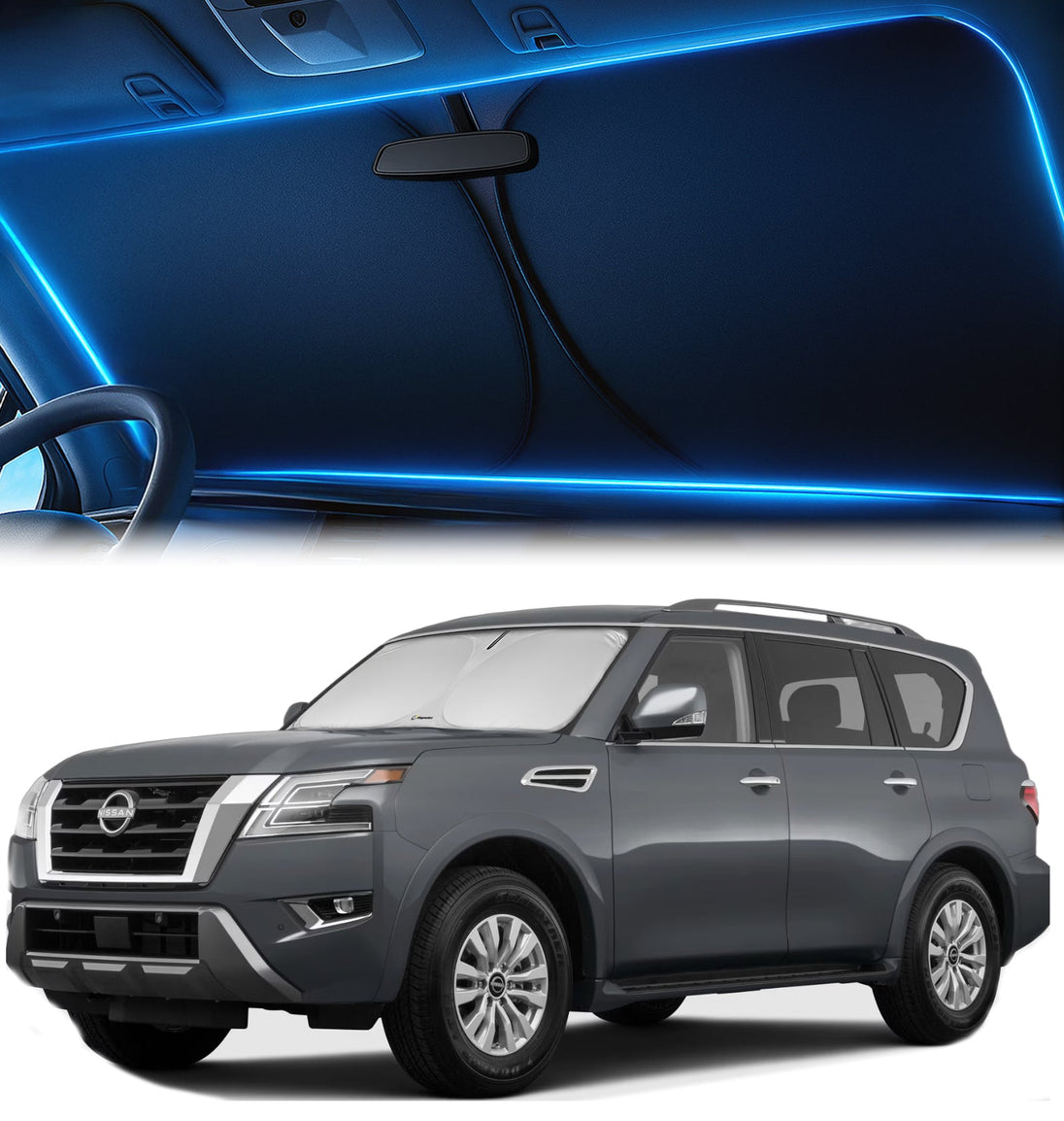 Custom-Fit Windshield Sunshade for Nissan Armada 2017-2026