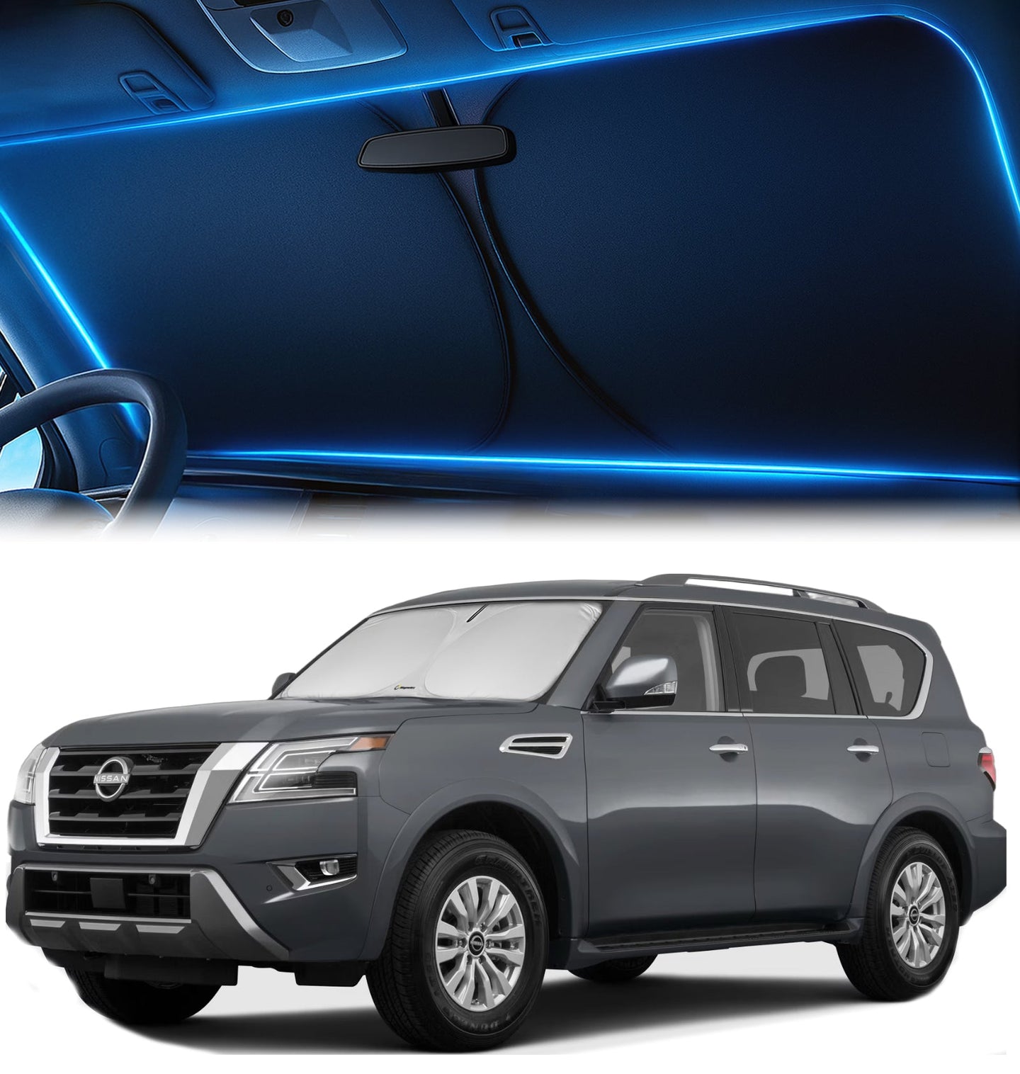 Custom-Fit Windshield Sunshade for Nissan Armada 2017-2026