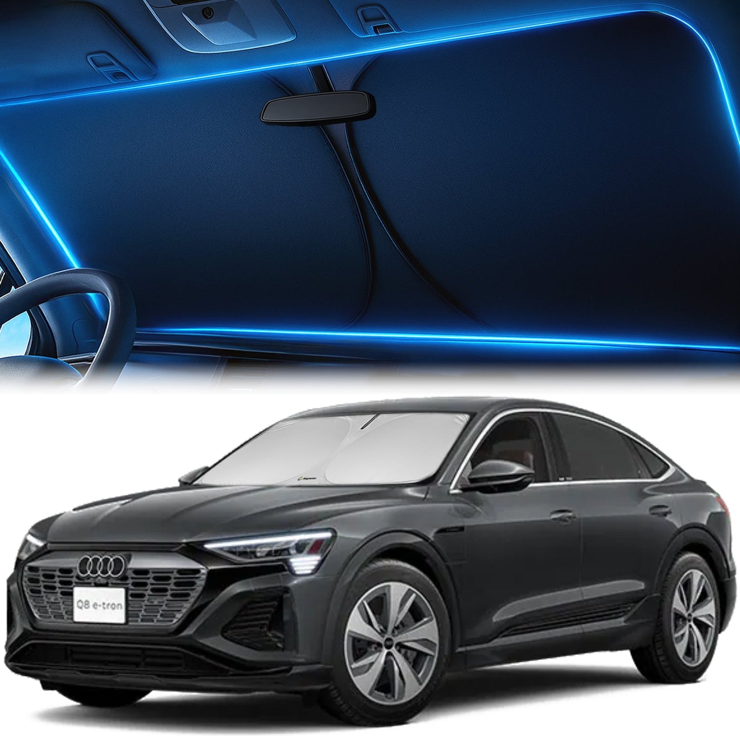 Custom-Fit Windshield Sunshade for Audi Q8 e-tron 2024-2025