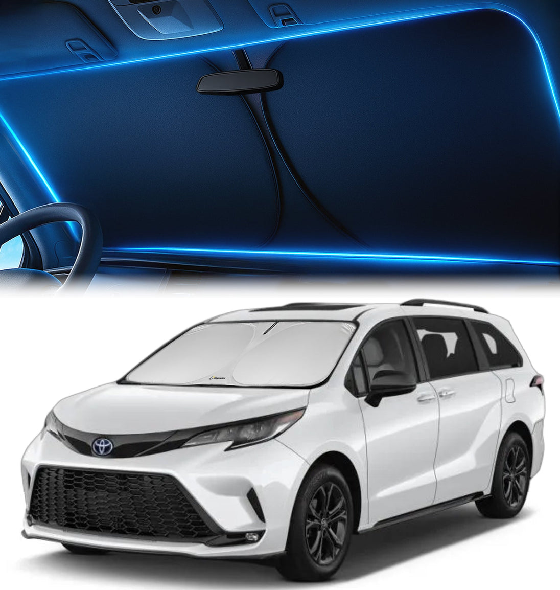 Custom-Fit Windshield Sunshade for Toyota Sienna 2021-2026