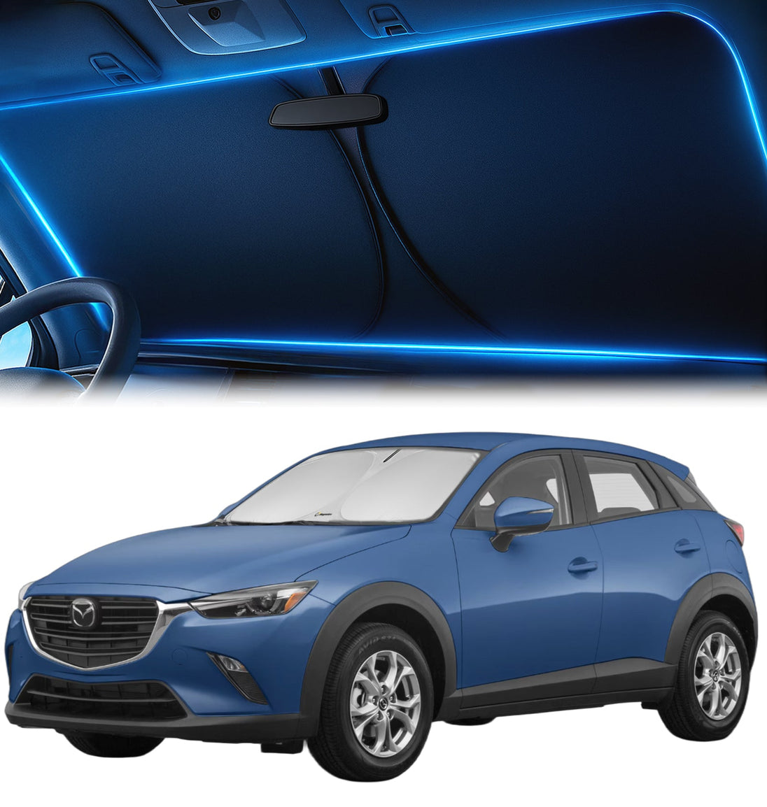 Custom-Fit Windshield Sunshade for Mazda CX-3 2016-2021