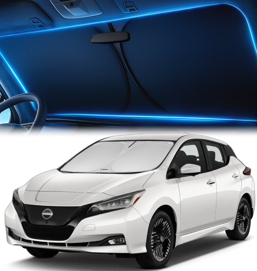Custom-Fit Windshield Sunshade for Nissan Leaf 2018-2026