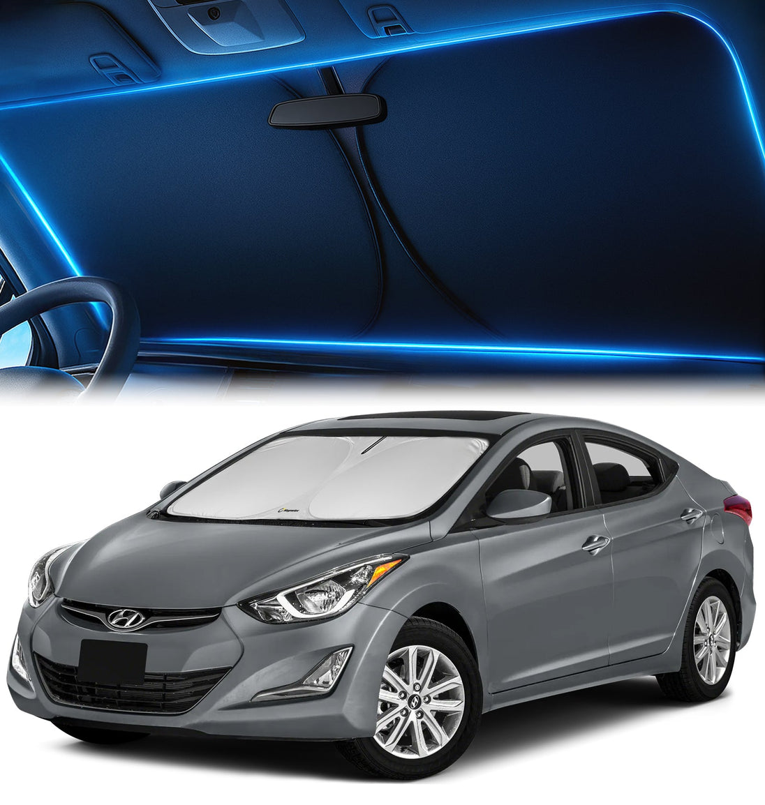 Custom-Fit Windshield Sunshade for Hyundai Elantra 2011-2016