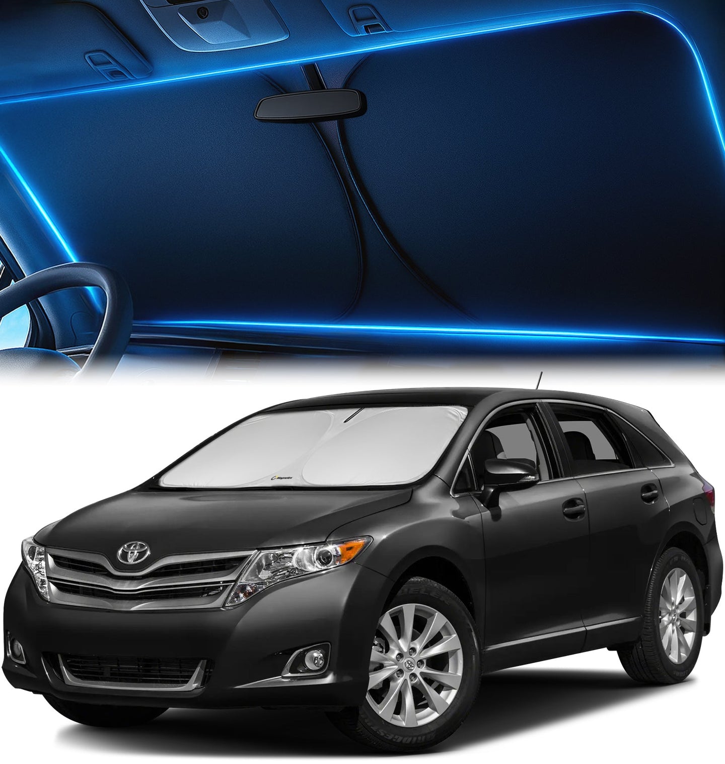 Custom-Fit Windshield Sunshade for Toyota Venza 2009-2015