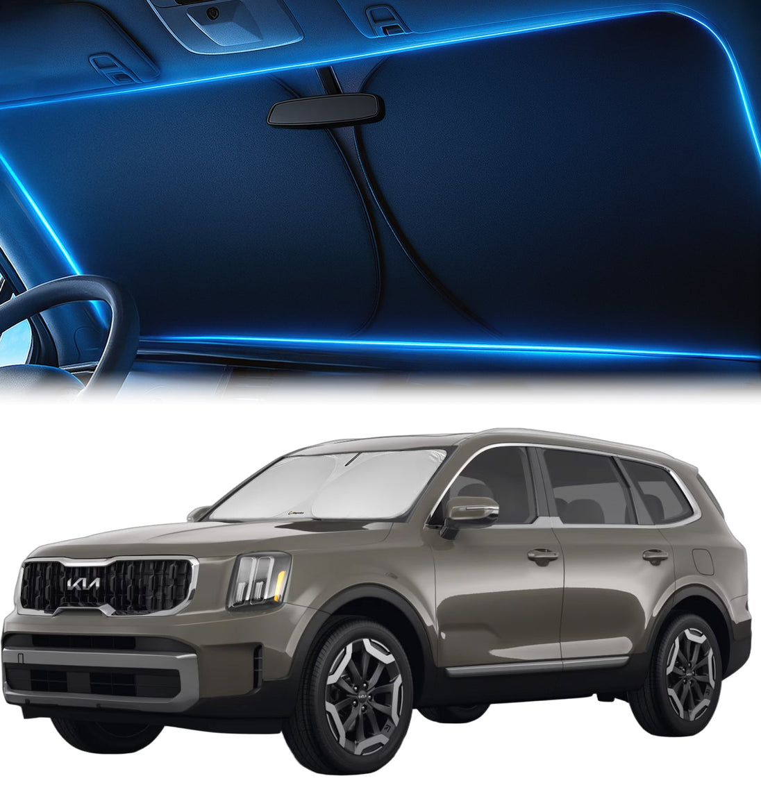 Custom-Fit Windshield Sunshade for Kia Telluride 2020-2026
