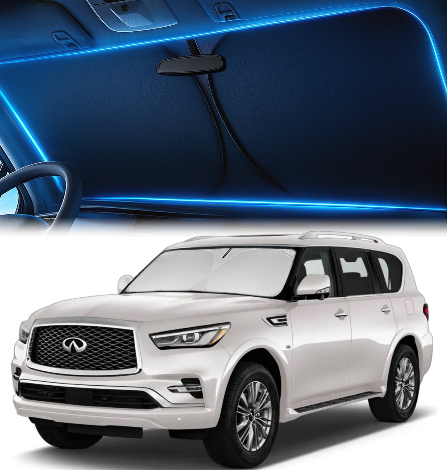 Custom-Fit Windshield Sunshade for Infiniti QX80 2014-2024