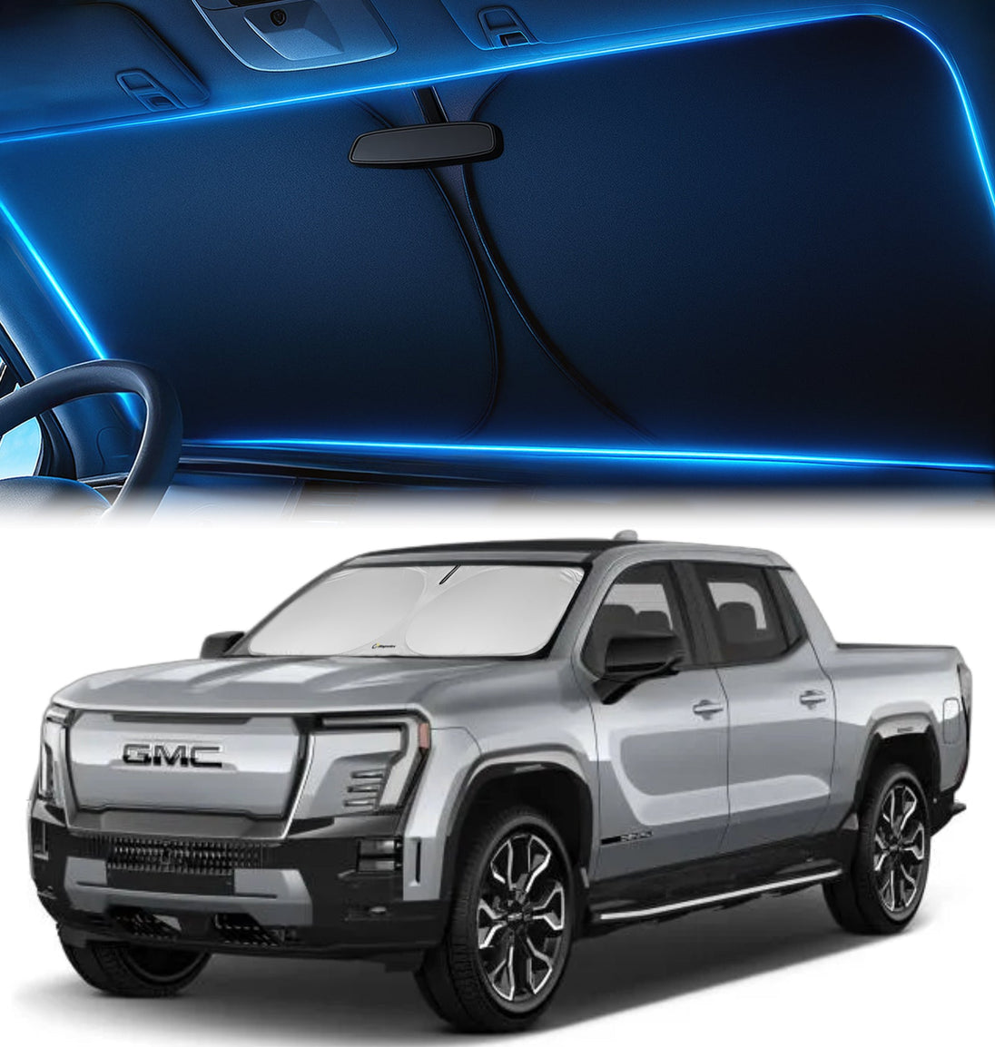 Custom-Fit Windshield Sunshade for GMC Sierra EV 2024-2026
