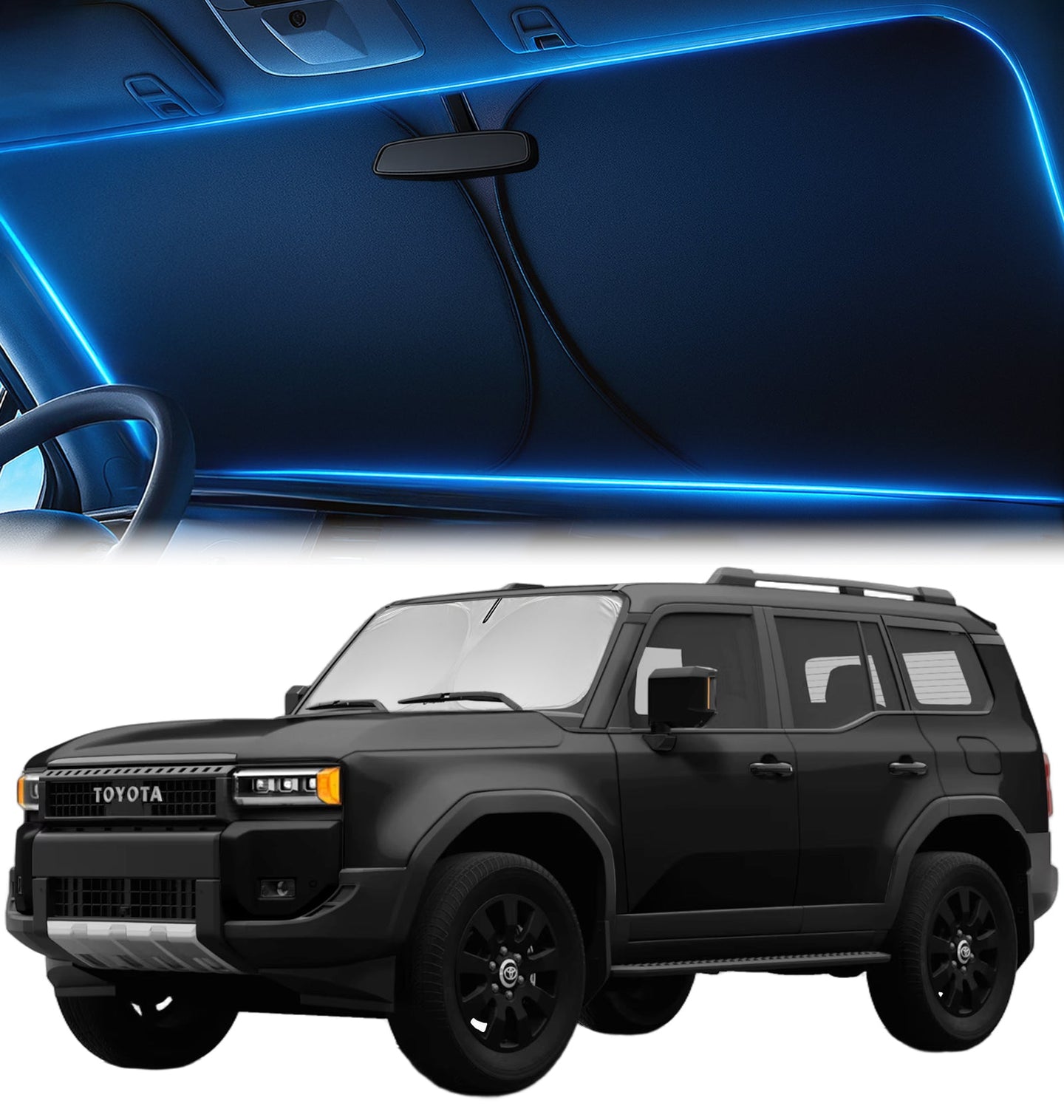 Custom-Fit Windshield Sunshade for Toyota Land Cruiser 2024-2026