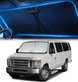 Ford Econoline van (1992–2026) equipped with a custom-fit windshield sunshade for maximum UV and heat protection.