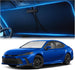 Toyota Camry windshield sunshade installed, custom fit design providing heat and UV protection for SUV interior